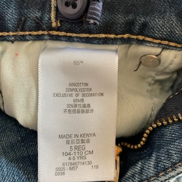 Children Place faded blue size 5. Levi’s  505 Regular size 5 faded blue jeans. - Picture 7 of 16